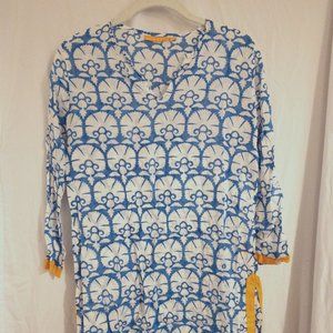 Oliphant Swim Cover Up Tunic Dress 100% Cotton